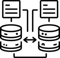 Database migration icon in linear style vector