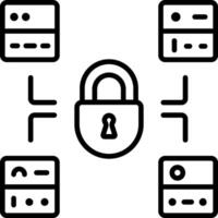 A linear icon of private data vector