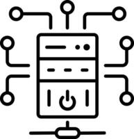 A linear icon of database nodes vector