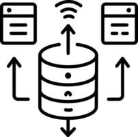 Smart database icon in linear style vector