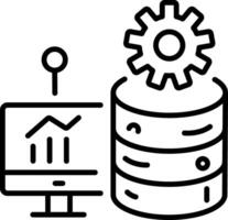Database performance icon in linear style vector