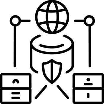 VPN network icon in linear style vector
