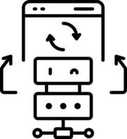 A line style icon of web server vector