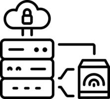 Biometric database system icon in linear style vector