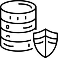 Safe database icon in line style vector