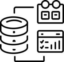 Database schedule icon in linear style vector