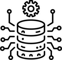 A line style icon of central database vector
