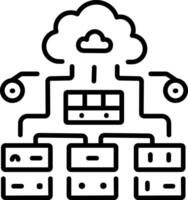 A line style icon of cloud availability vector