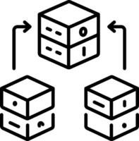 A line style icon of partitioned storage vector