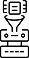 A line style icon of data filter vector