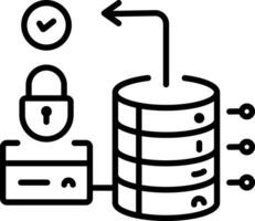 Secure information icon in linear style vector