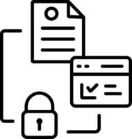 Safe data icon in linear style vector