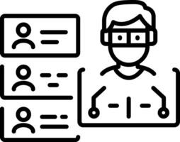 A linear style icon of data masking vector