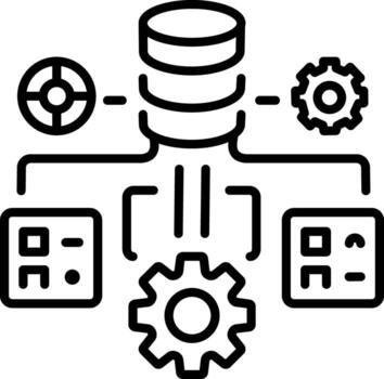 un lineal estilo icono de datos tubería vector