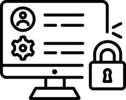 A line style icon of system security vector