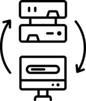 Synchronization icon in linear style vector