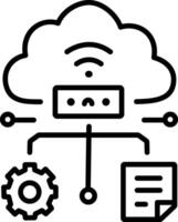 Smart cloud icon in linear style vector