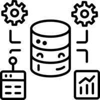 Object database icon in linear style vector