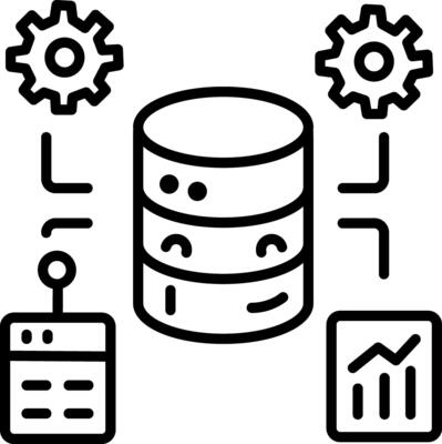 Object database icon in linear style