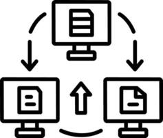 A line style icon of data redundancy vector
