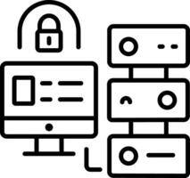 A linear icon of server authentication vector