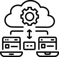 A line icon of cloud migration vector