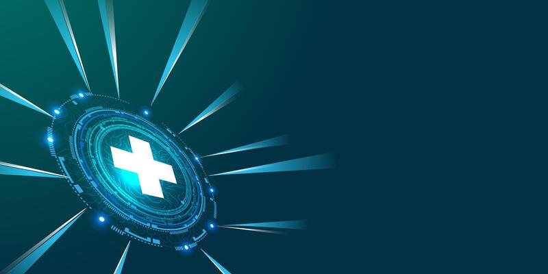medical research background abstract green and glowing molecule