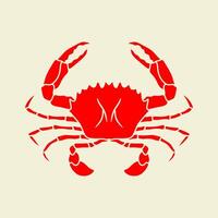 red crab symbol illustration isolated on color background. can use for seafood restaurant, culinary, farm label vector