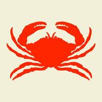 red crab isolated on color background vector