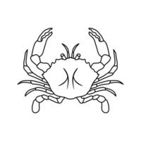 crab in a line art style, vector