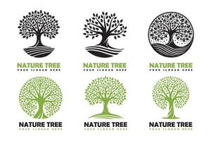Tree Nature logo silhouette illustration Design vector