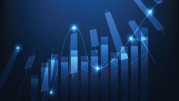 bar chart with candlesticks. finance and investment background vector