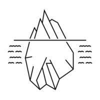 Iceberg symbol. flat outline icon illustration isolated on white background. editable stroke. vector