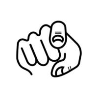 Finger pointing icon on white background. Editable stroke symbol. illustration EPS 10. vector