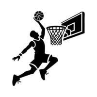 Black basketball player silhouettes for custom designs. vector