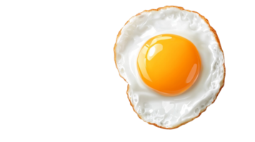 Isolated fried egg with bright golden yolk and crispy white edges on a transparent background. png