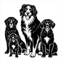 Nova Scotia Duck Tolling Retrieve family silhouette. vector