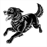 Nova Scotia Duck Tolling Retrieve Playful Retriever silhouette. vector
