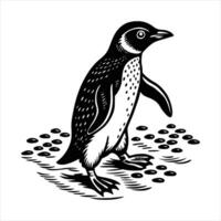 Penguin Waddling On Ice vector