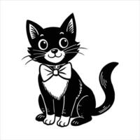 A cat in a suit with a bow tie vector