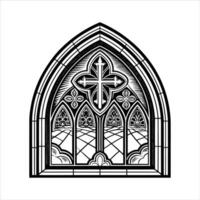 Pointed Arch Window vector