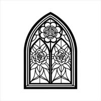 Elegant Gothic Window Art. vector