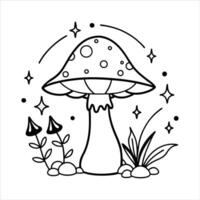 Fantasy Mushroom Forest illustrations vector