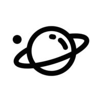 Saturn silhouette icon isolated on background. Astronomy Planet with ring line symbol, linear pictogram. Galaxy space business concept design. vector