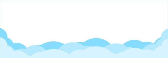 Border with blue clouds. Shapes of white clouds. Simple cartoon design. illustration for web design vector