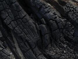 Details on the surface of charcoal. photo