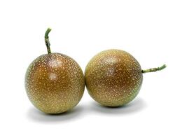 Close up Passion Fruit on white background with soft shadow. photo