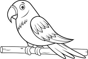 Illustration of A parrot sitting on a perch, perfect for marine and aquatic themes, ideal for educational or artistic purposes. vector