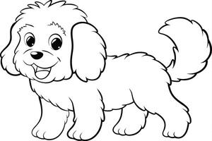 Illustration of A fluffy dog wagging its tail, perfect for marine and aquatic themes, ideal for educational or artistic purposes. vector