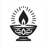 A black and white icon of a candle with a flame vector